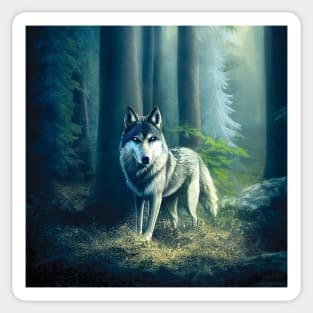 Wolf in a Forest Sticker